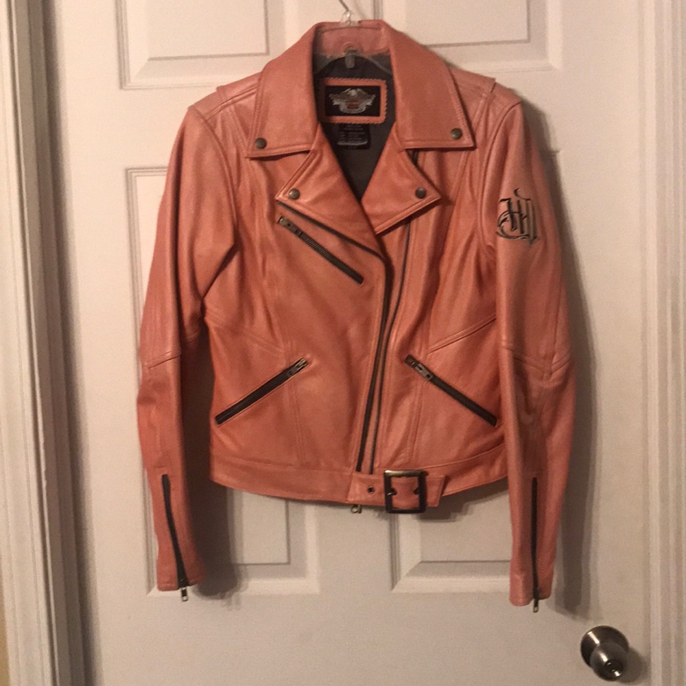Pink Harley Davidson Leather Jacket