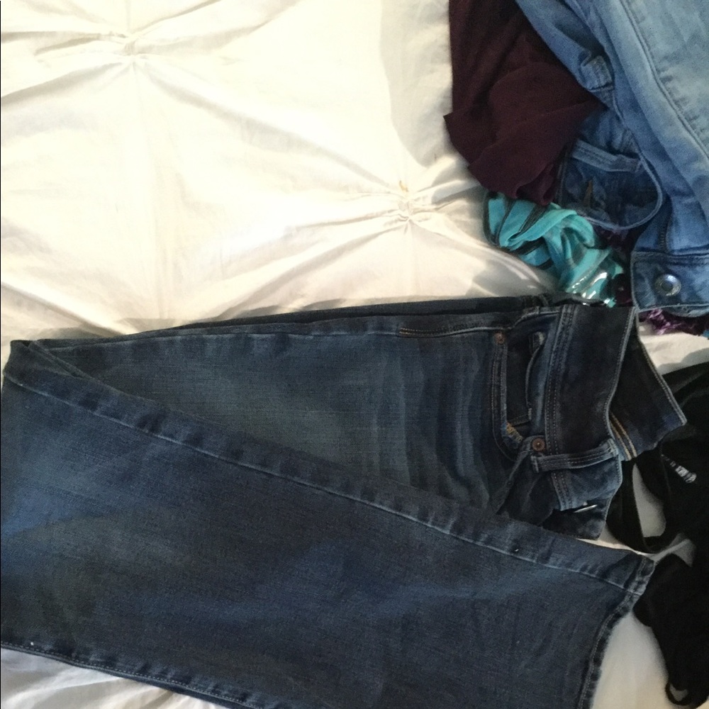 Dark blue bellbottom jeans