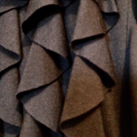 Silk/wool ruffle-front skirt sheath - Picture 8 of 8