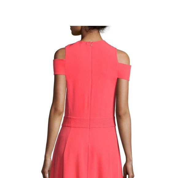 Halston Heritage Cold Shoulder Midi Dress, Red, 4 - Picture 3 of 3