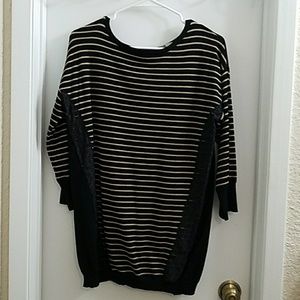 Lace, striped sweater