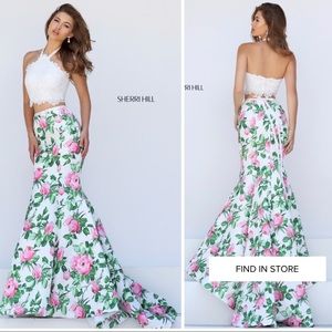 Sherri Hill - White Floral #50398  Prom Dress