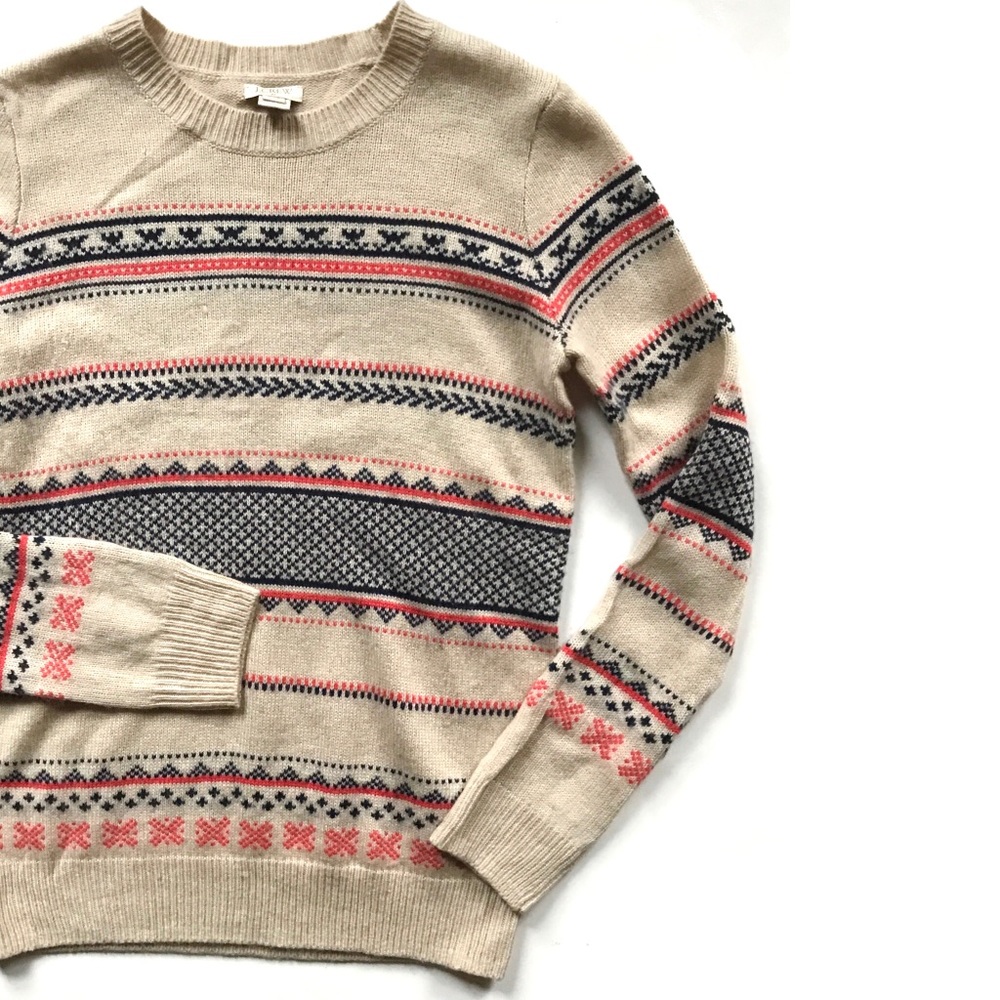 J. Crew Far Isle Knit Crew Neck Sweater