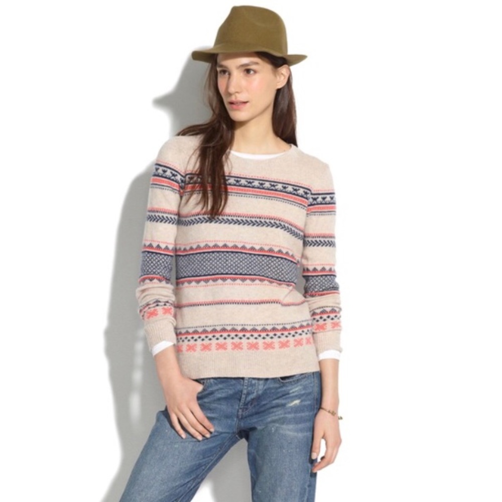 J. Crew Far Isle Knit Crew Neck Sweater - Picture 2 of 5