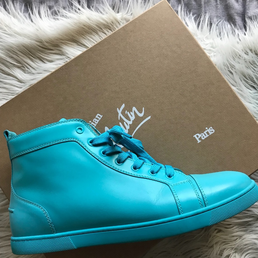 Men’s, Gently used teal Christian Louboutin shoes
