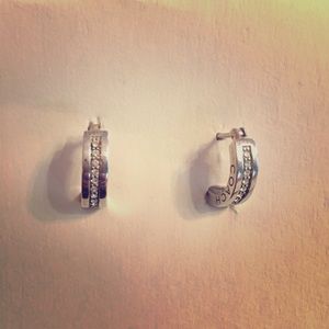 Authentic Coach sterling Rondelle huggie earrings