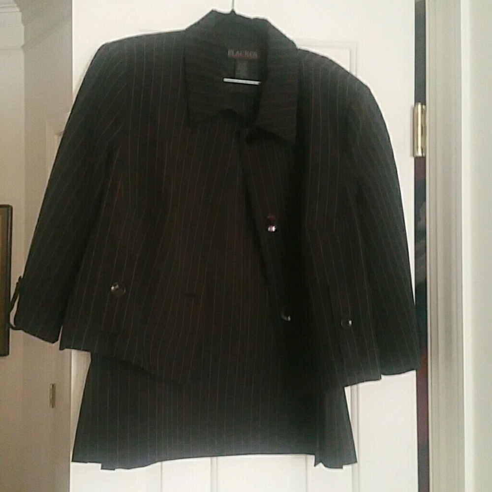 Black pin-stripe Skirt Suit