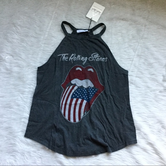 Daydreamer Tops - NWT Daydreamer Rolling Stones Halter Tank