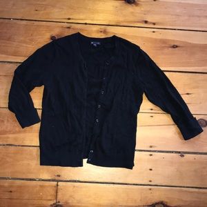 Black Gap cardigan, cuffed 3/4 sleeves
