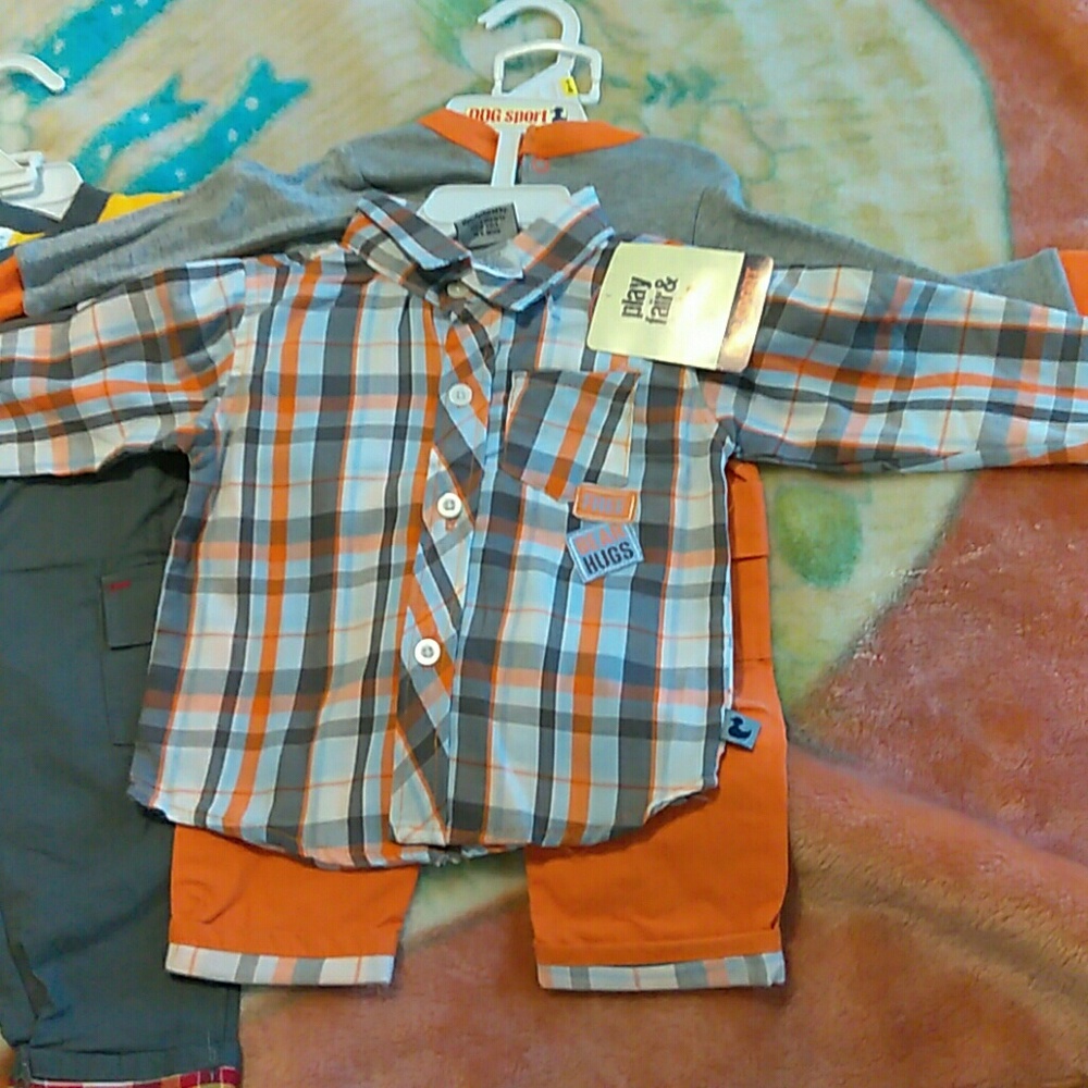 NWT 3pc baby set. Orange and Grey