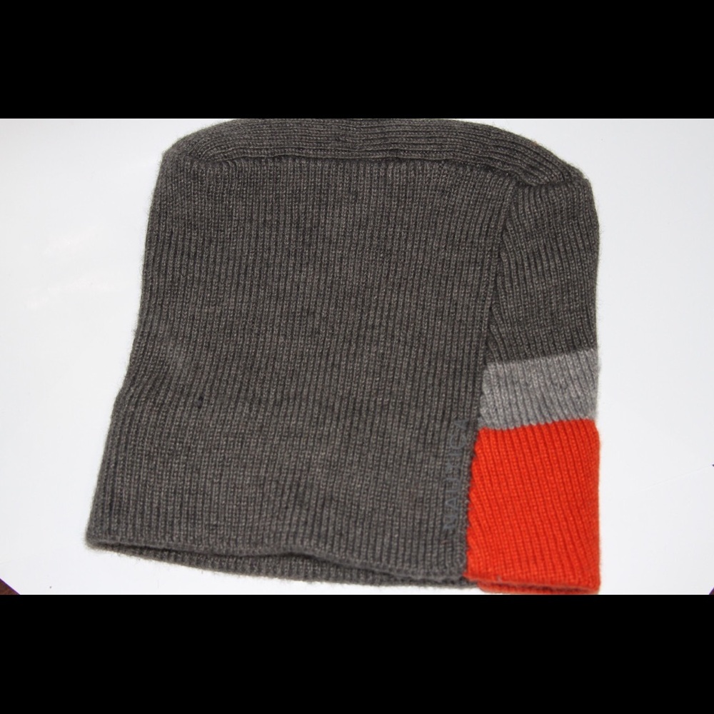 Nautica Beanie Hat, Gray And Orange