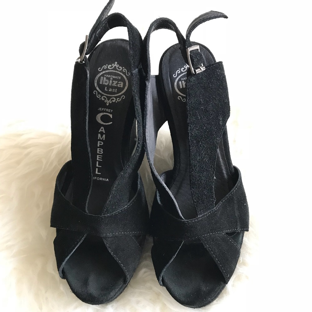 Jeffrey Campbell Mariel Black Suede Platforms