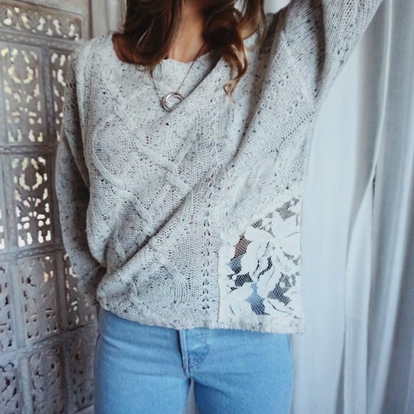 •Portland Knit Lace Sweater• - Picture 3 of 8