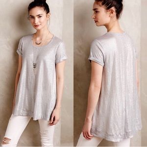 [Anthropologie] Bordeaux Glimmered Tee Tunic