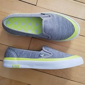 Roxy Slip On Shoes Light Gray and Neon