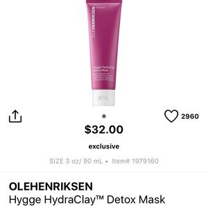 Olehenriksen hygge hydraclay detox mask 3FL