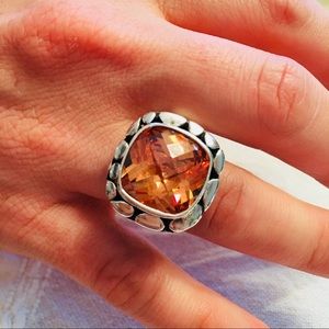 Citrine and sterling John Hardy style ring sz6