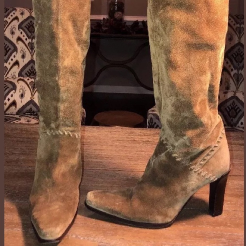 SOLD Barbara Bui Carmel Thigh High suede boots 7.5 - Picture 2 of 8