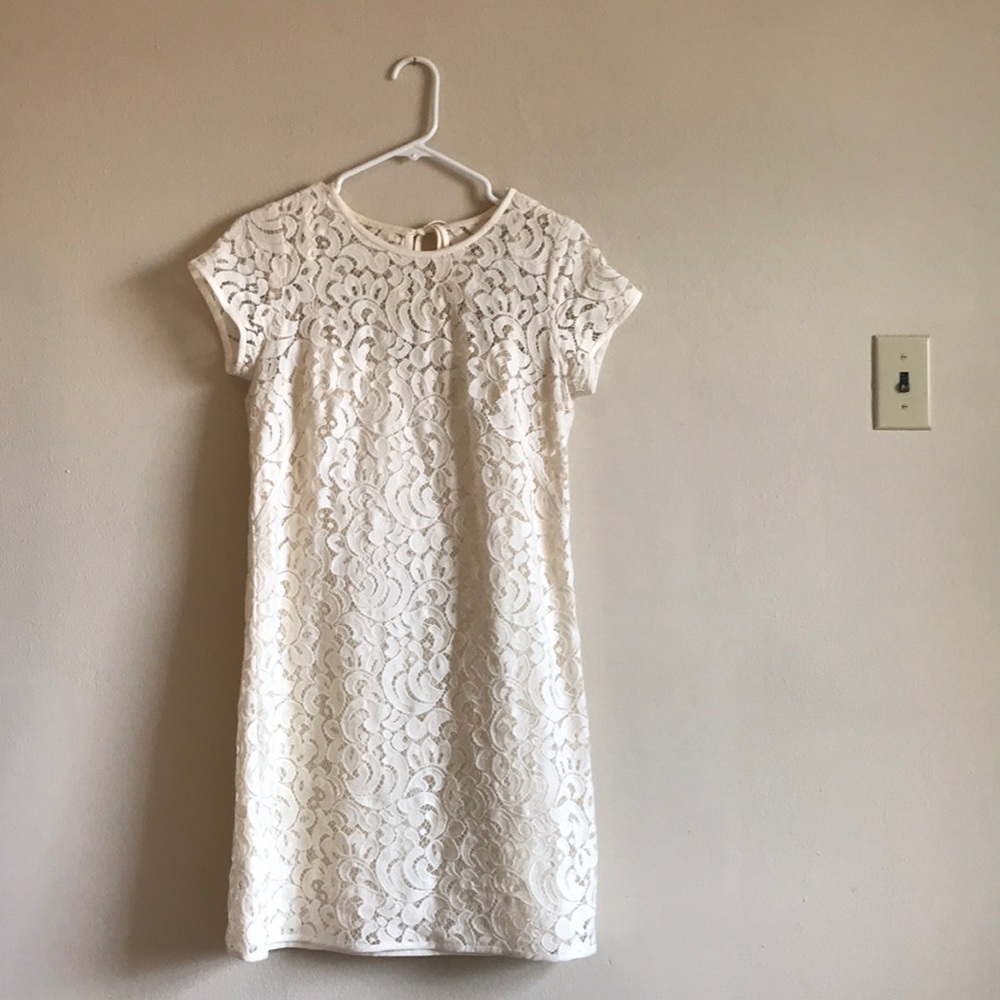White lace shift dress by The Loft. Size 4.