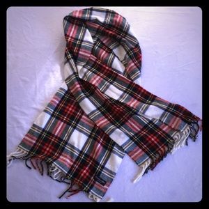 Vintage wool Christian Dior plaid scarf