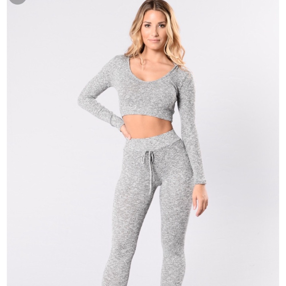 Fashion Nova wanderlust hoodie grey set