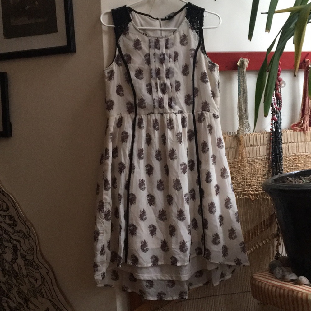 H & M High/Low Dress with Lace Detail Size 8