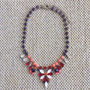 J. Crew Factory Floral Gemstone Statement Necklace