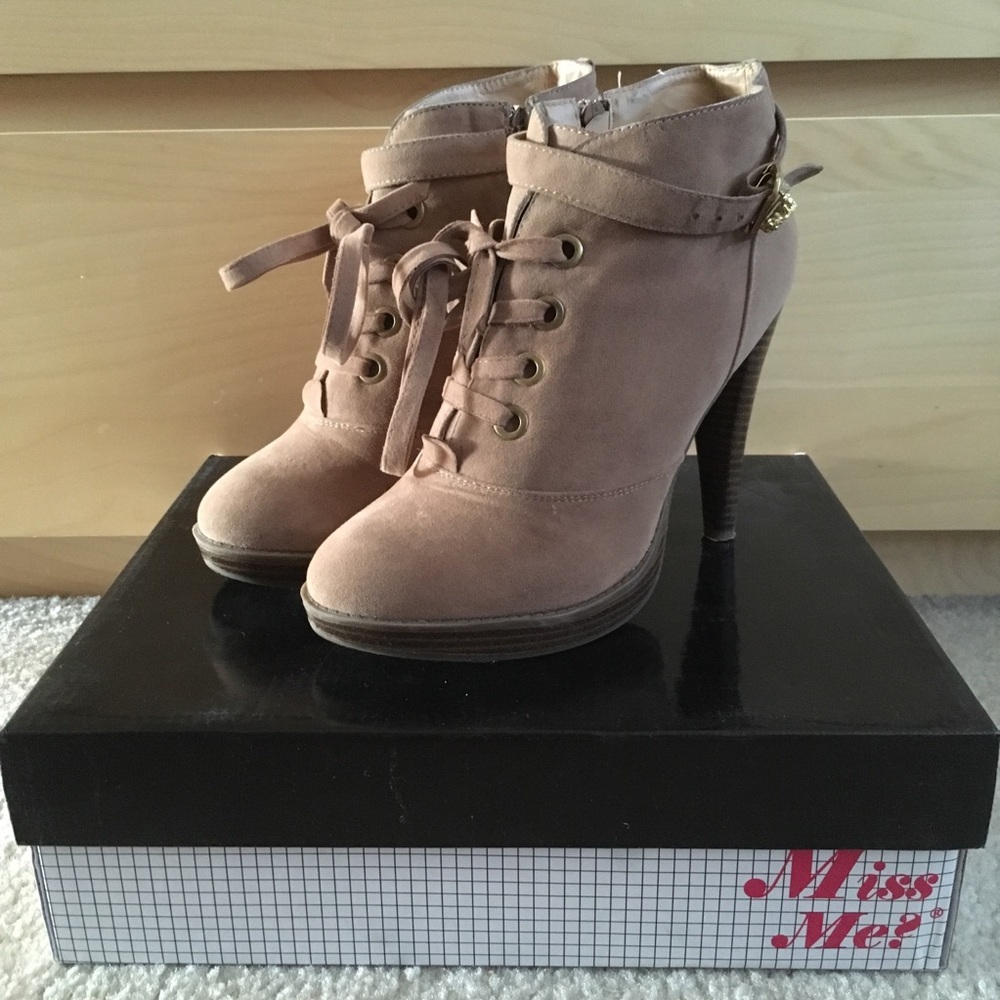 Miss Me? Taupe Lace Up Booties