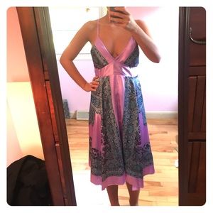 Mid length pink patterned dress