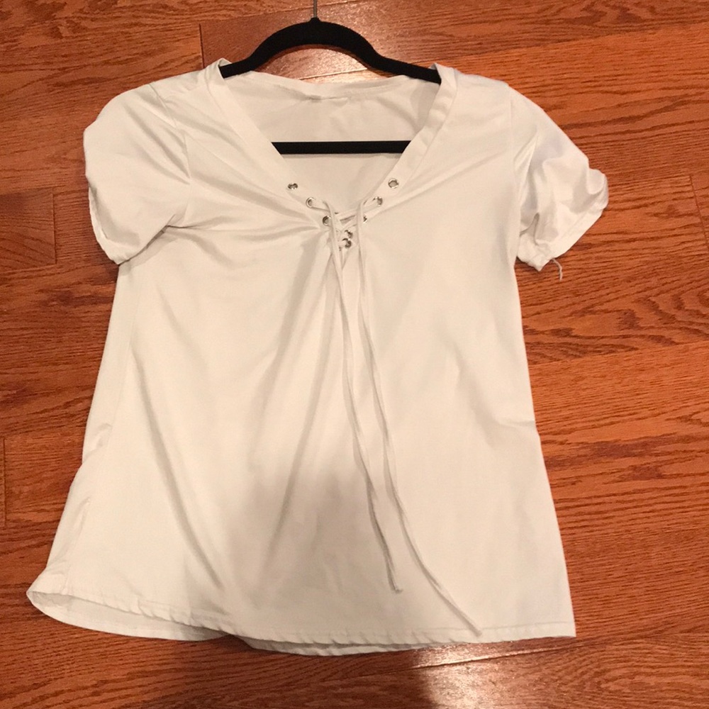 Boutique lace front T-shirt