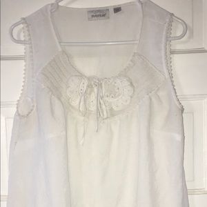 Sheer white loose tank top size 14/16