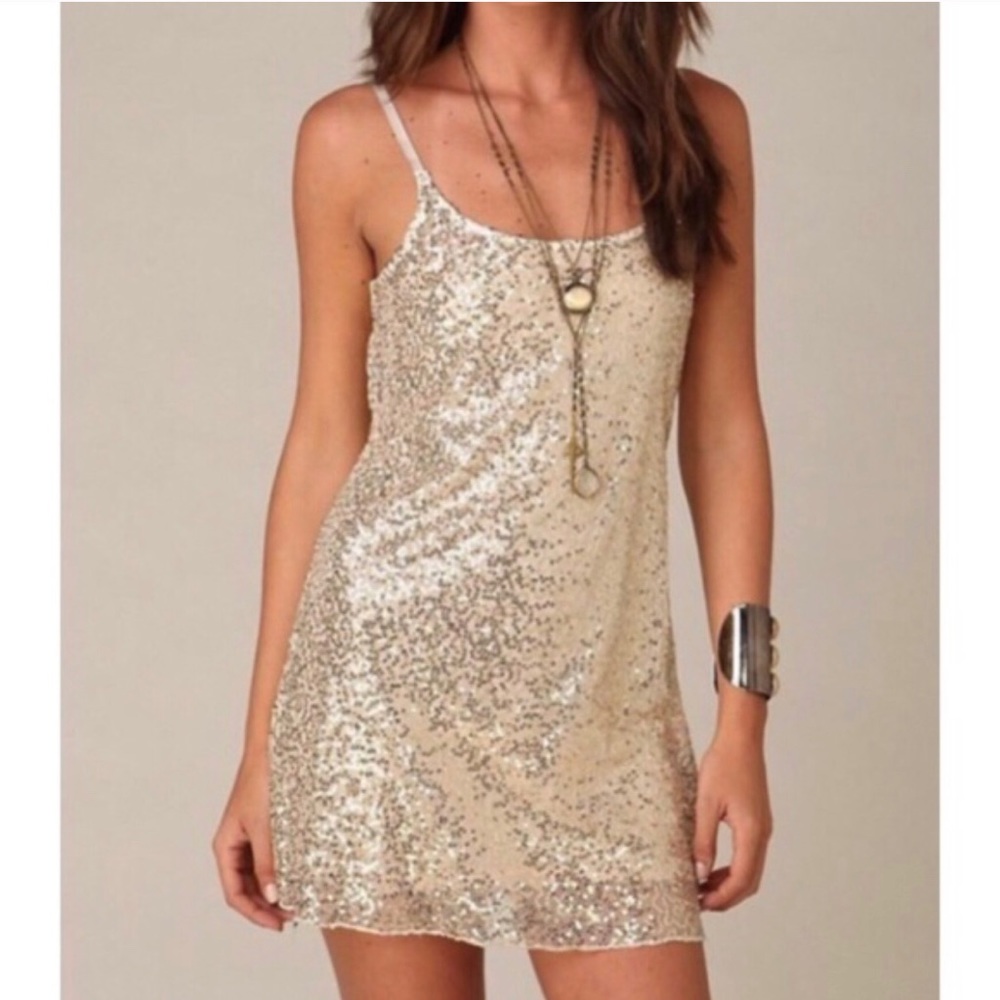 [Free People] Sequins Slip Dress