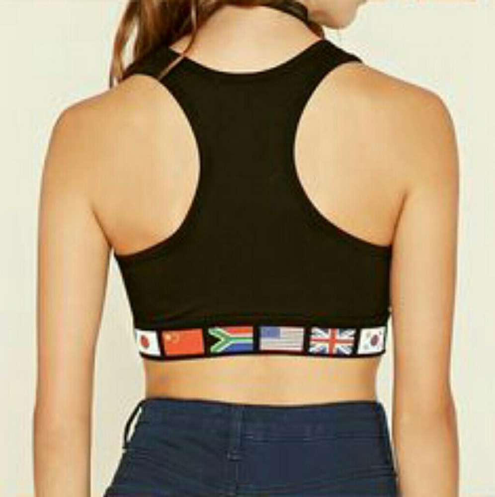 Forever 21 International Flags Racerback Crop