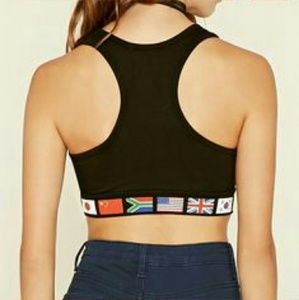 Forever 21 International Flags Racerback Crop