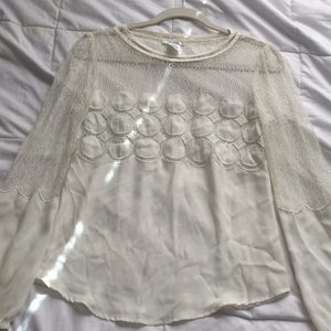 Cream detailed blouse