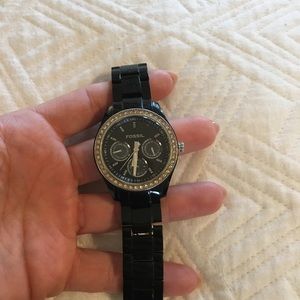 Black fossil watch