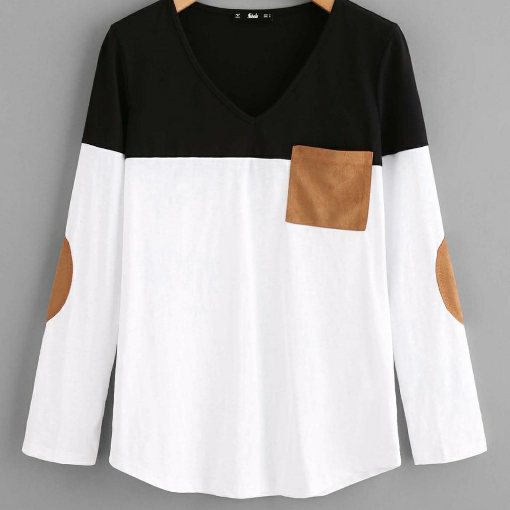 NWT Suede Pocket And Elbow Patch Tee