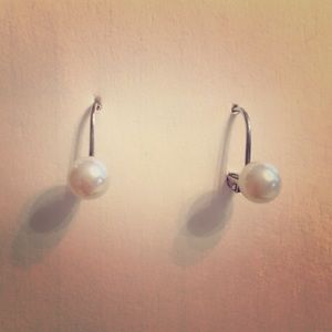 Lauren pearl and sterling silver drops