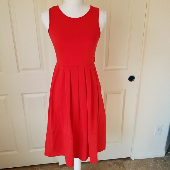 ASOS Dresses & Skirts - ASOS Midi Dress Orange Red Size 4
