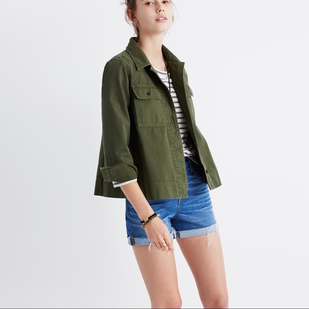 Madewell Northward Cropped Military Jacket XXS