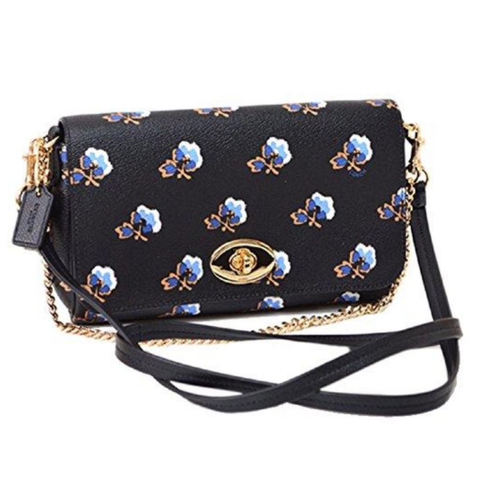 Coach Mini Cross-body in Flower Coated Canvas + Matching Light Weight🧣 Scarf