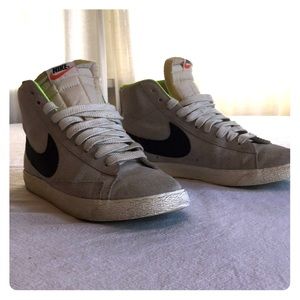 Nike Blazer retro grey suede high top sneakers 9