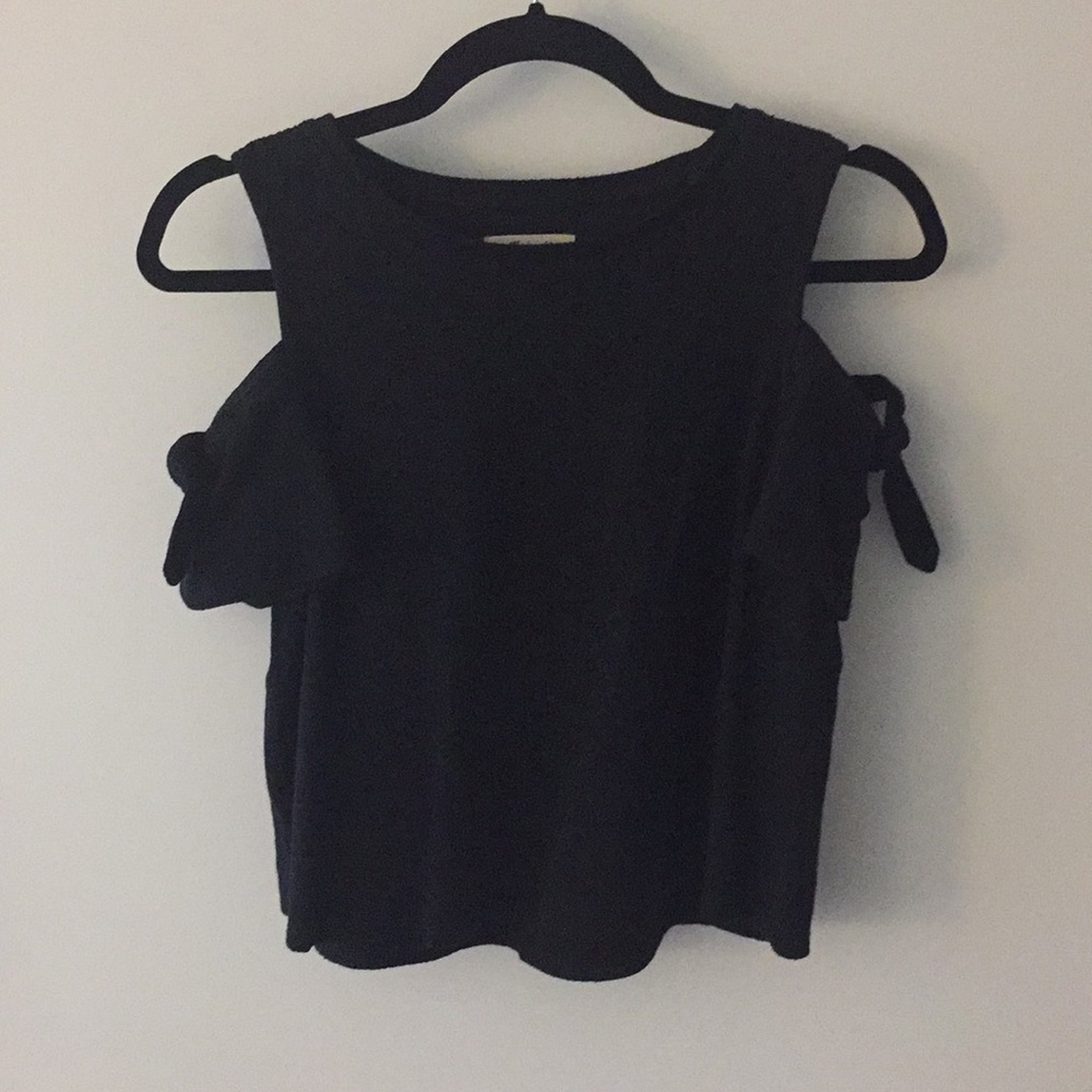 Madewell Cold Shoulder Tie Sleeve Top