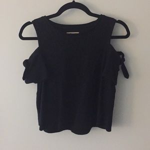 Madewell Cold Shoulder Tie Sleeve Top