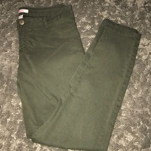 Olive green skinny jeans