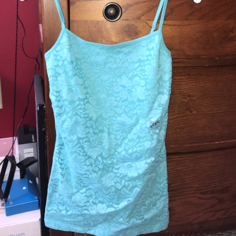Teal lace cami