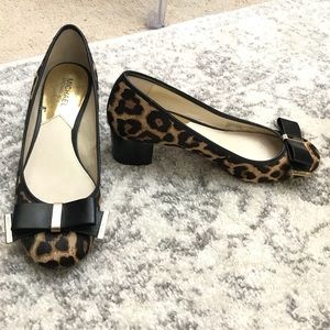 Michael Kors leopard block heels