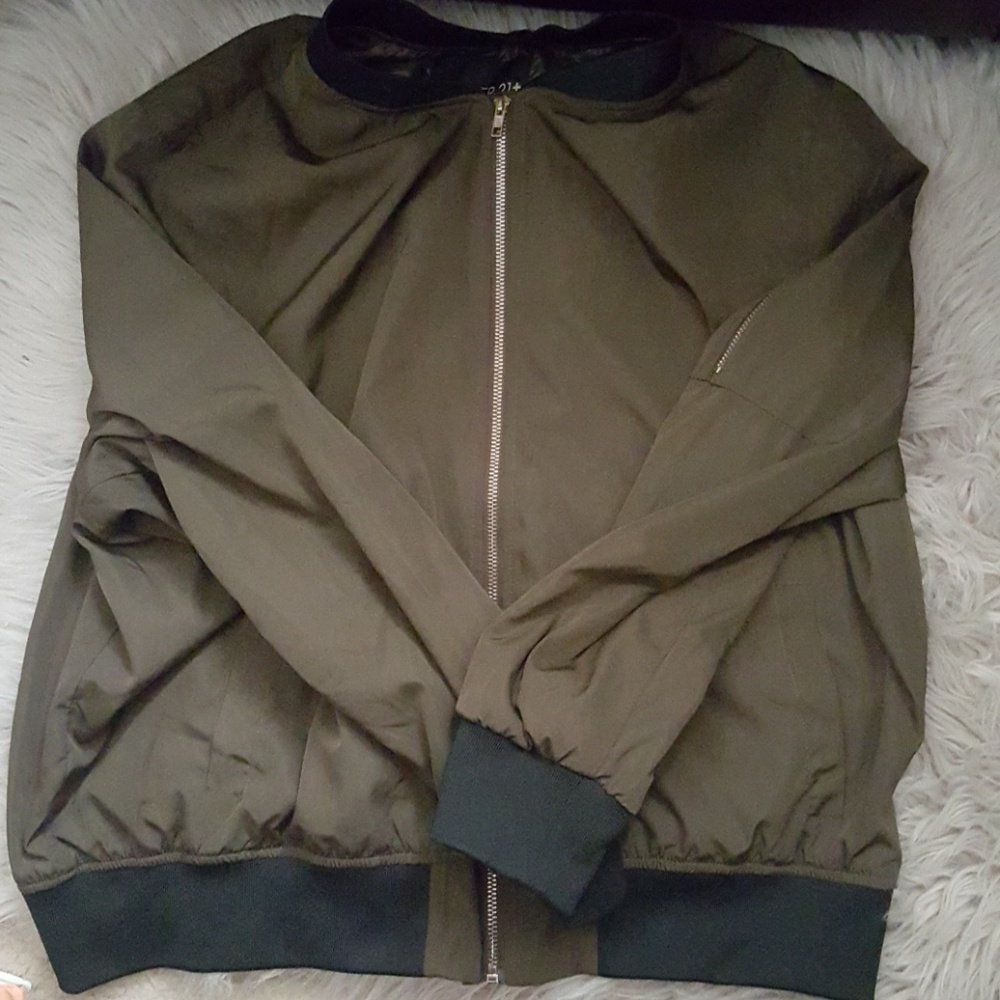 Army green bomber jacket