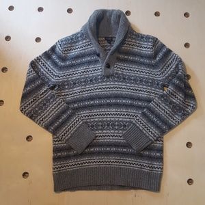 Lambswool Fair Isle shawl-collar sweater