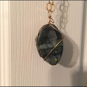 Necklace with green stone